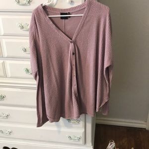 Lavender waffle knit button up, urban outfitters